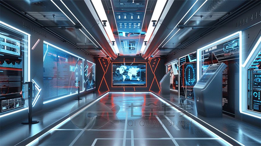 高科技人防基地平面圖,多媒體展覽館設(shè)計公司,人防展廳多媒體設(shè)備